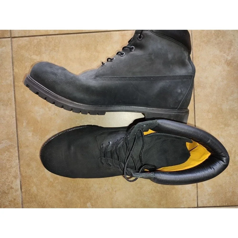 Men's Waterproof PrimaLoft 400 Timberland Black Genuine Leather Boots Size 18 M